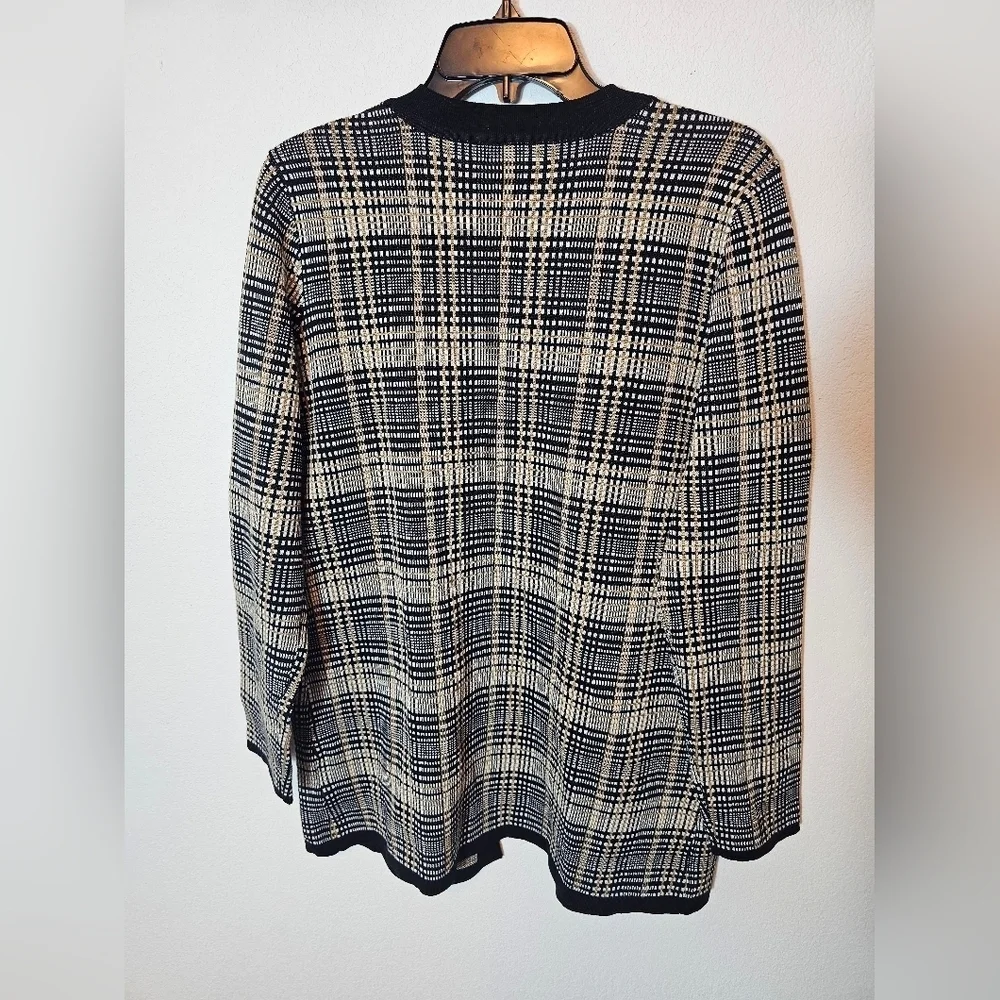 Lety & Me Plaid Open-Front Women's Sweater Plaid Cardigan Stitch Fix size Large - Picture 6 of 8